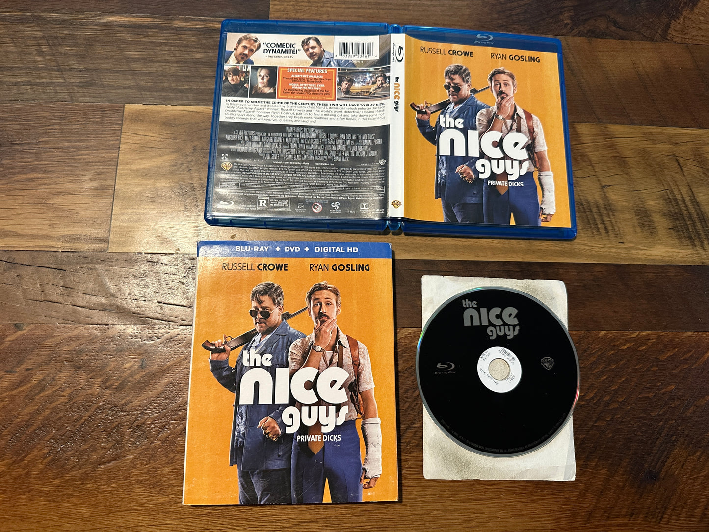 The Nice Guys (Blu ray ONLY, Warner Bros, Slipcover, R Crowe, No Digital)
