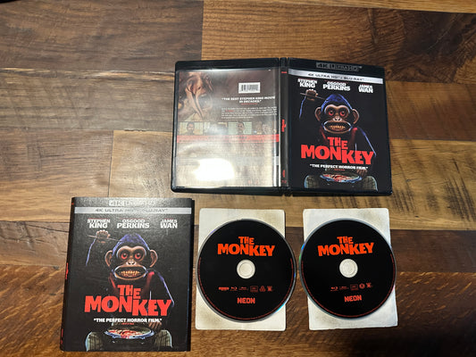 The Monkey (4K Ultra HD/Blu ray, Neon, Stephen King Horror, Slipcover)