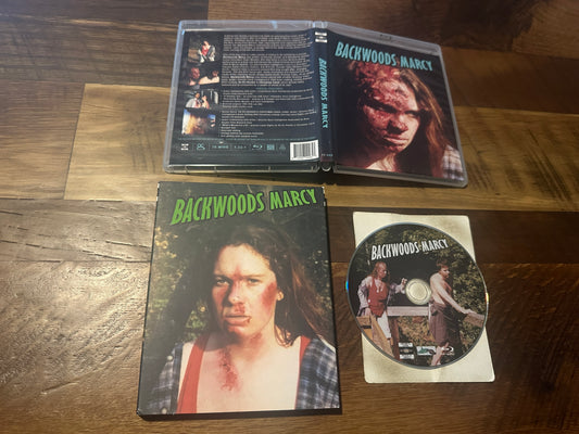 Backwoods Marcy Blu ray-Vinegar Syndrome-Slipcover-Obscure Horror