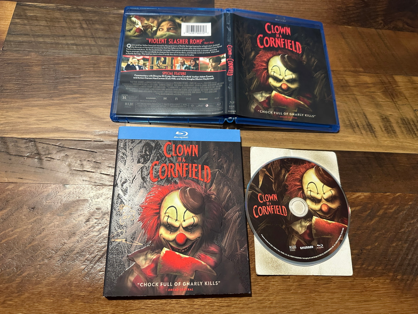 Clown In A Cornfield (Blu ray, RLJE Films, Slipcover, Modern Horror)