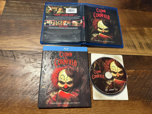 Clown In A Cornfield (Blu ray, RLJE Films, Slipcover, Modern Horror)