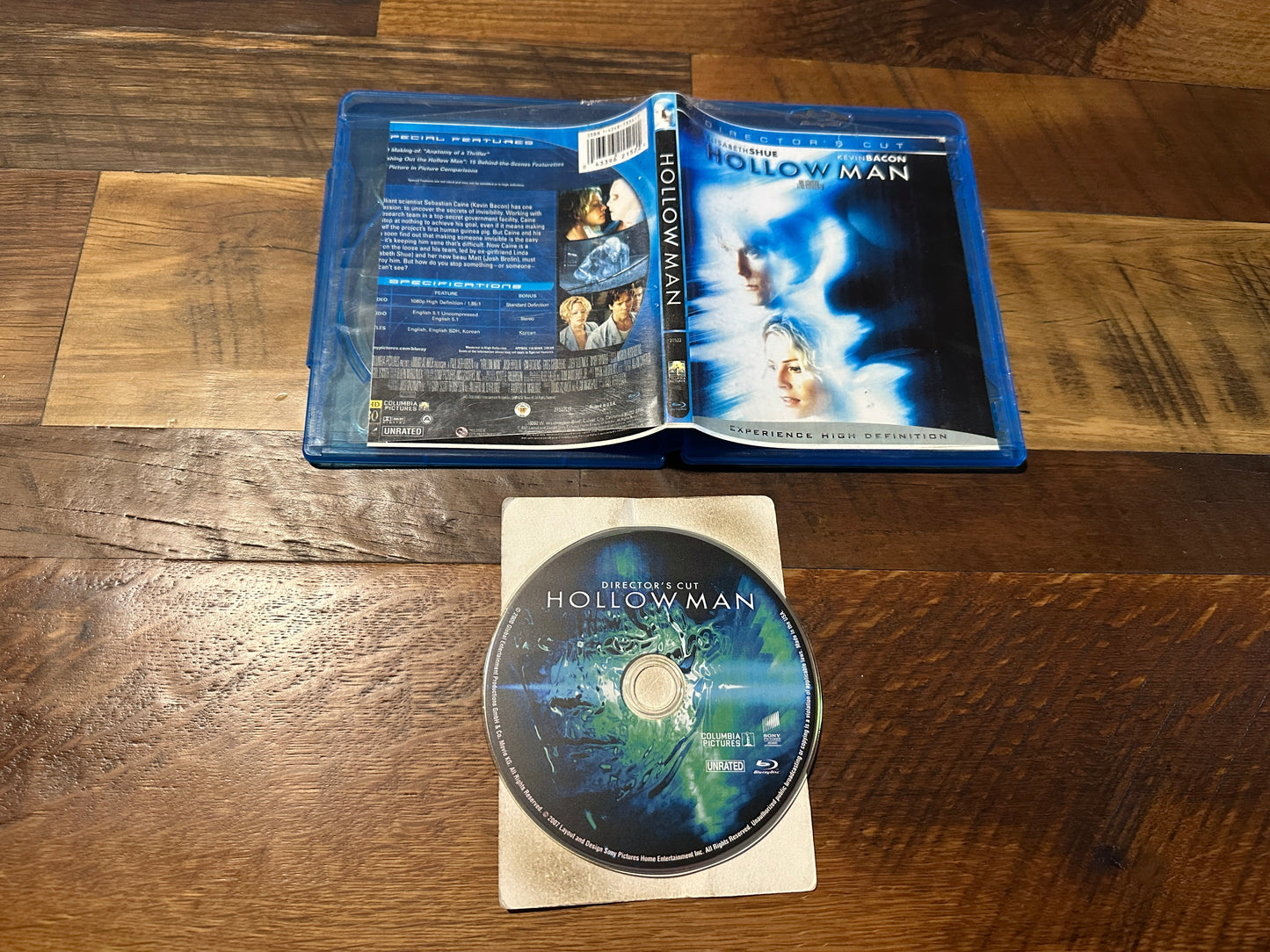 Hollow Man (Blu ray, Sony Pictures, Kevin Bacon Classic, Widescreen)