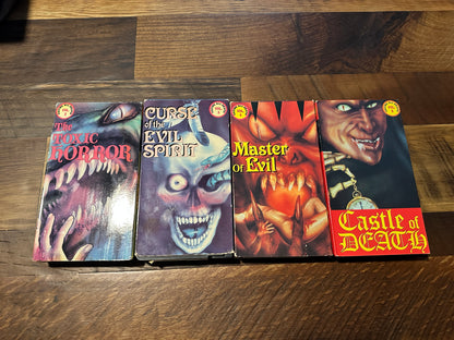 Toxic Horror, Curse of the Evil Spirit, Castle of Death, Master Of Evil VHS’s