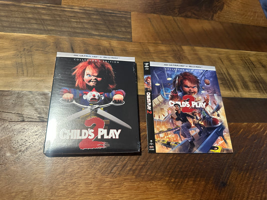 Child’s Play 2 (4K Ultra HD/Blu ray, X2 Slipcover, Scream Factory, Collector, NEW)