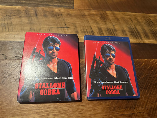 Cobra Blu ray-Scream Factory-Collector’s Edition-Stallone-Slipcover-NEW