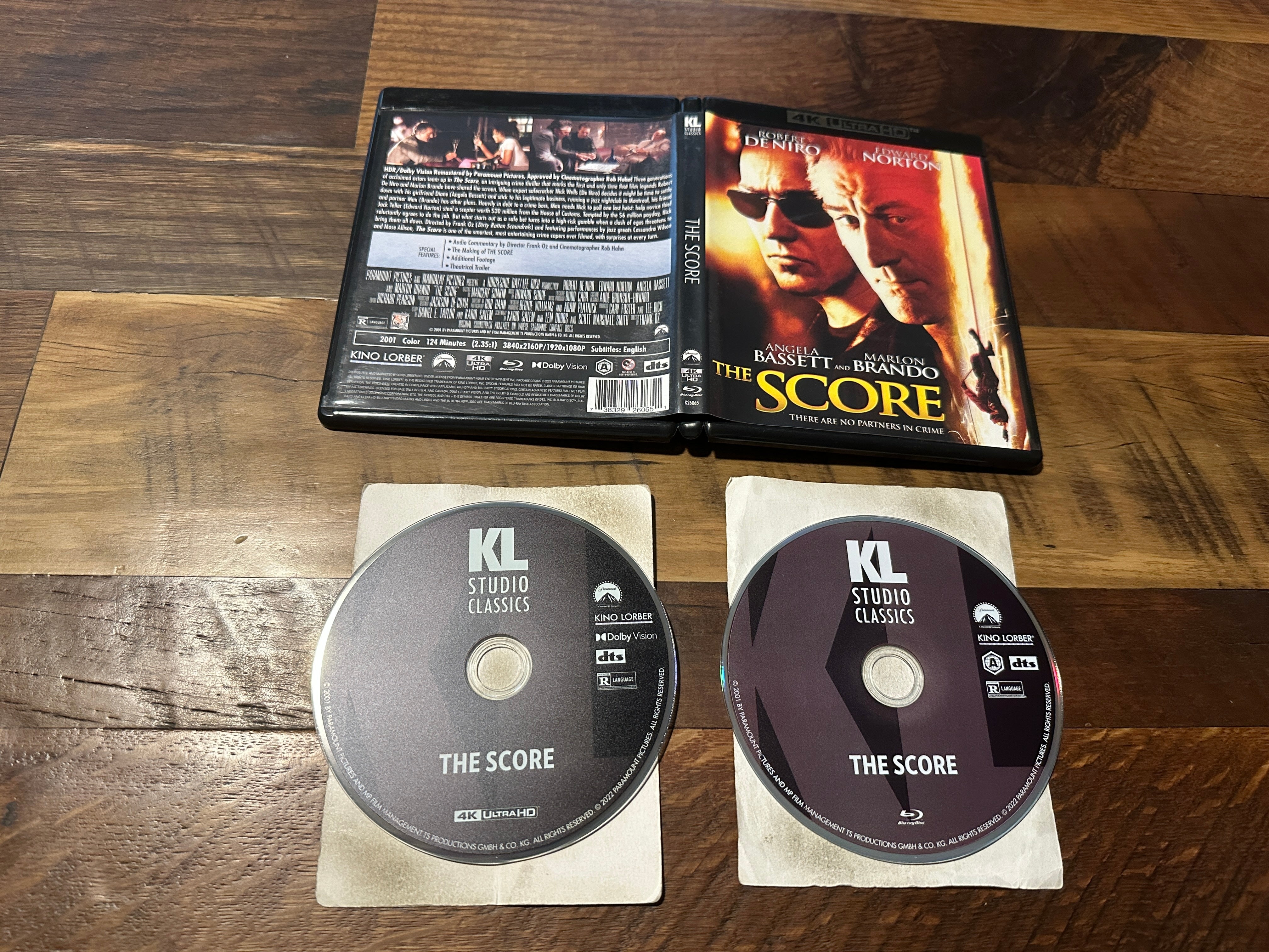 The Score (4K Ultra HD/Blu ray, Kino Lorber, Robert DeNiro Classic ...