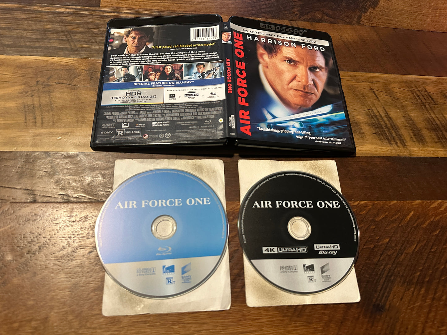Air Force One (4K Ultra HD/Blu ray, Sony, Harrison Ford Classic, No Digital)