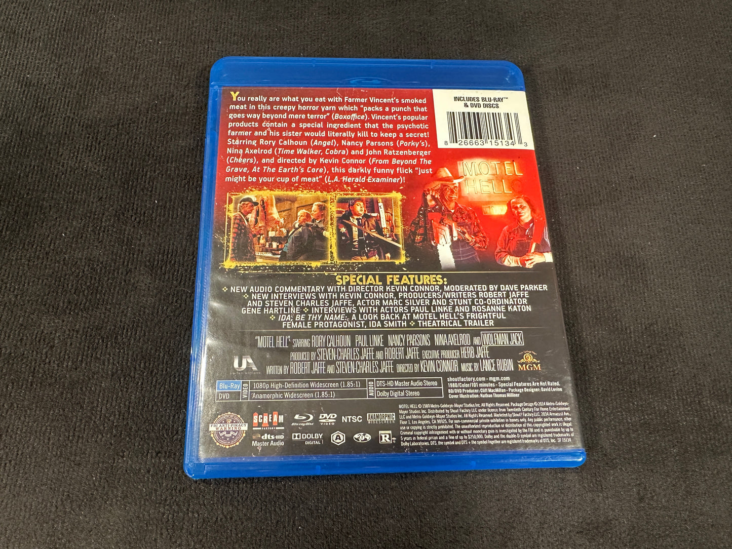 Motel Hell (Blu ray/DVD, Scream Factory, 80’s Horror, Collector’s Ed)