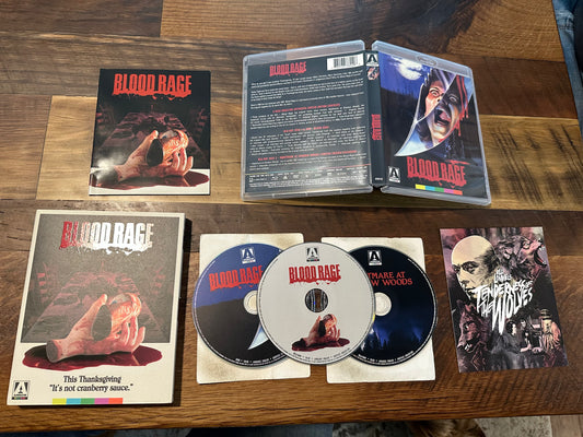 Blood Rage Blu ray-Arrow Video-Rare Slipcover-3 Disc Limited Edition