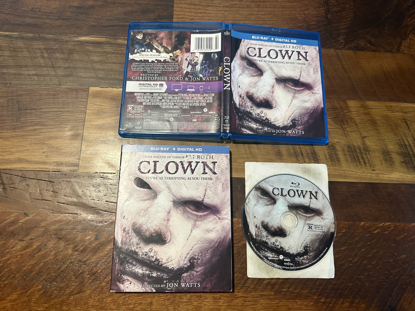Clown (Blu ray, Anchor Bay, Slipcover, Eli Roth Horror Classic, No Digital)