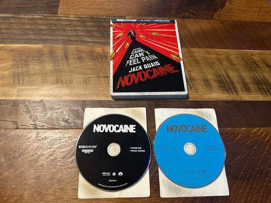 Novocaine 4K Ultra HD/Blu ray-Paramount-Steelbook-2 Disc-No Digital