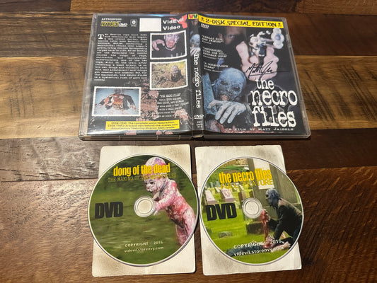 The Necro Files DVD-R Videvil Video-2 Disc Set-Signed-Obscure Horror