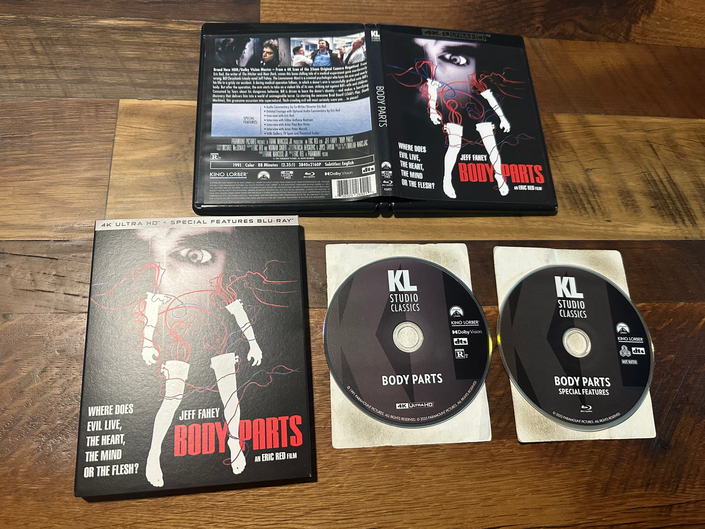 Body Parts 4K Ultra HD-Kino Lorber-Slipcover-90’s Classic Horror