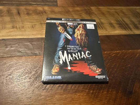 Maniac (4K Ultra HD, Blue Underground, Rare Slipcover, NEW)