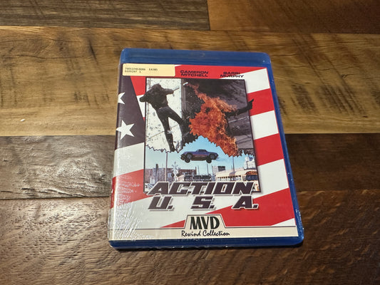 Action U.S.A. (Blu ray, MVD Visual, 80’s Classic, Widescreen, NEW/Sealed)