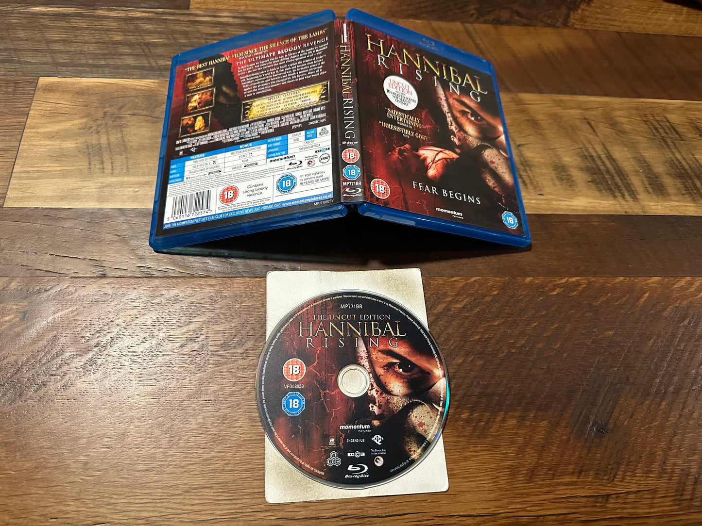 Hannibal Rising Blu ray-Momentum Pictures-Region Free-Uncut