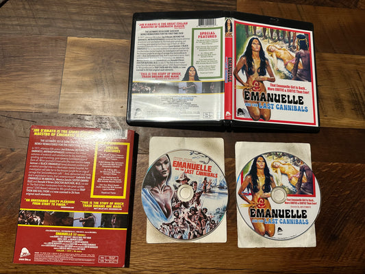 Emanuelle and the Last Cannibals Blu ray/CD - Severin Films - Slipcover - 2 Disc