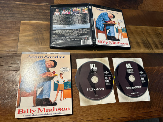 Billy Madison (4K Ultra HD/Blu ray, Kino Lorber, 90’s Adam Sandler, Slipcover)