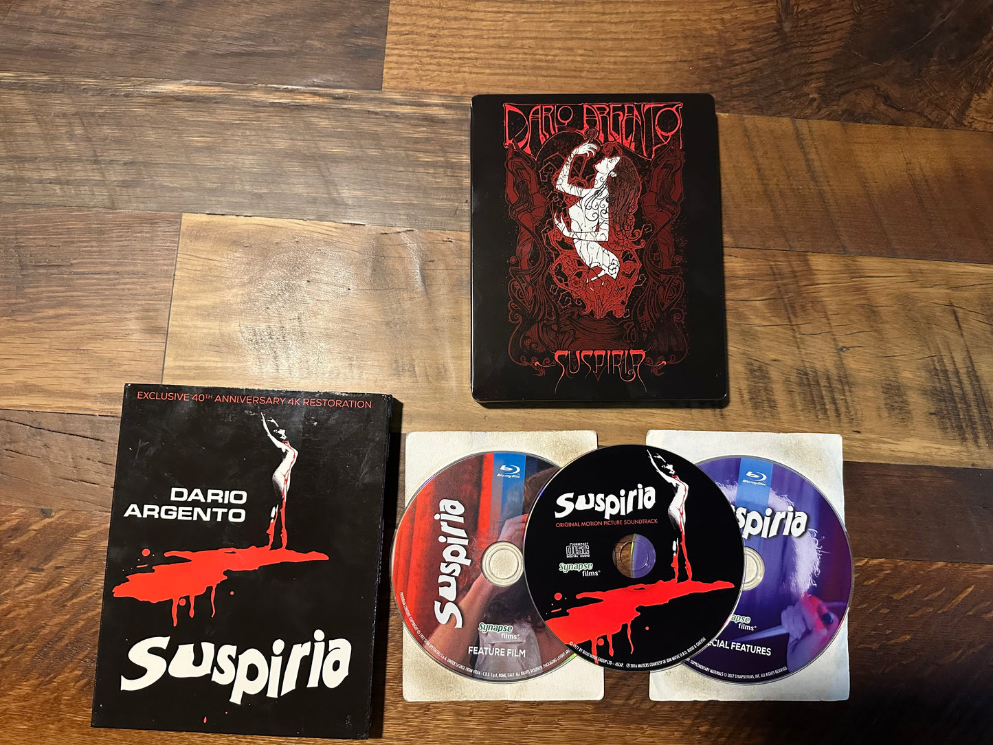 Suspiria Blu ray-Synapse Film-Steelbook-40th Anniversary-Slipcover