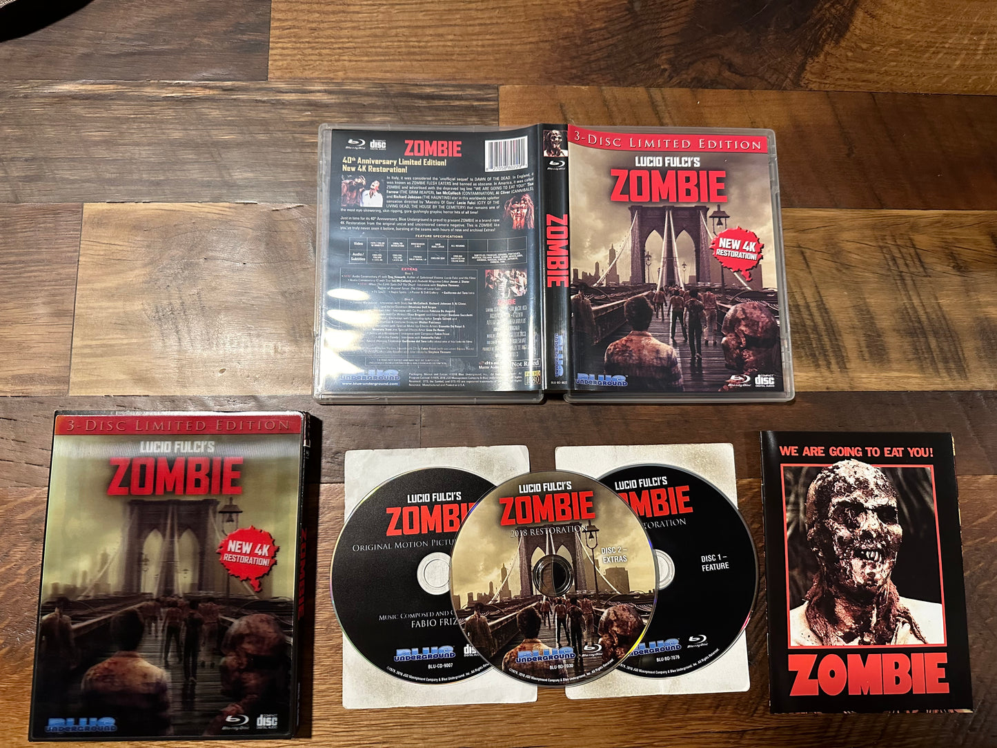 Zombie Blu ray/CD-Blue Underground-Lenticular Slipcover-3 Disc