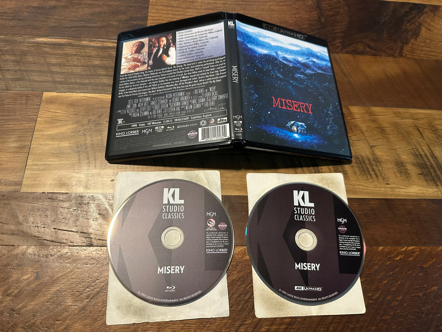 Misery (4K Ultra HD/Blu ray, Kino Lorber, 90’s Horror Classic, 2 Disc)