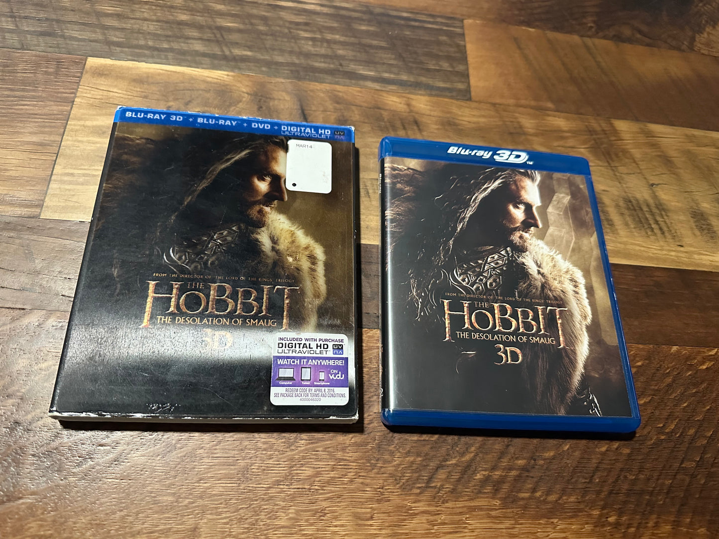 The Hobbit The Desolation Of Smaug 3D Blu ray/DVD-Warner Bros-Slipcover-No Digital-