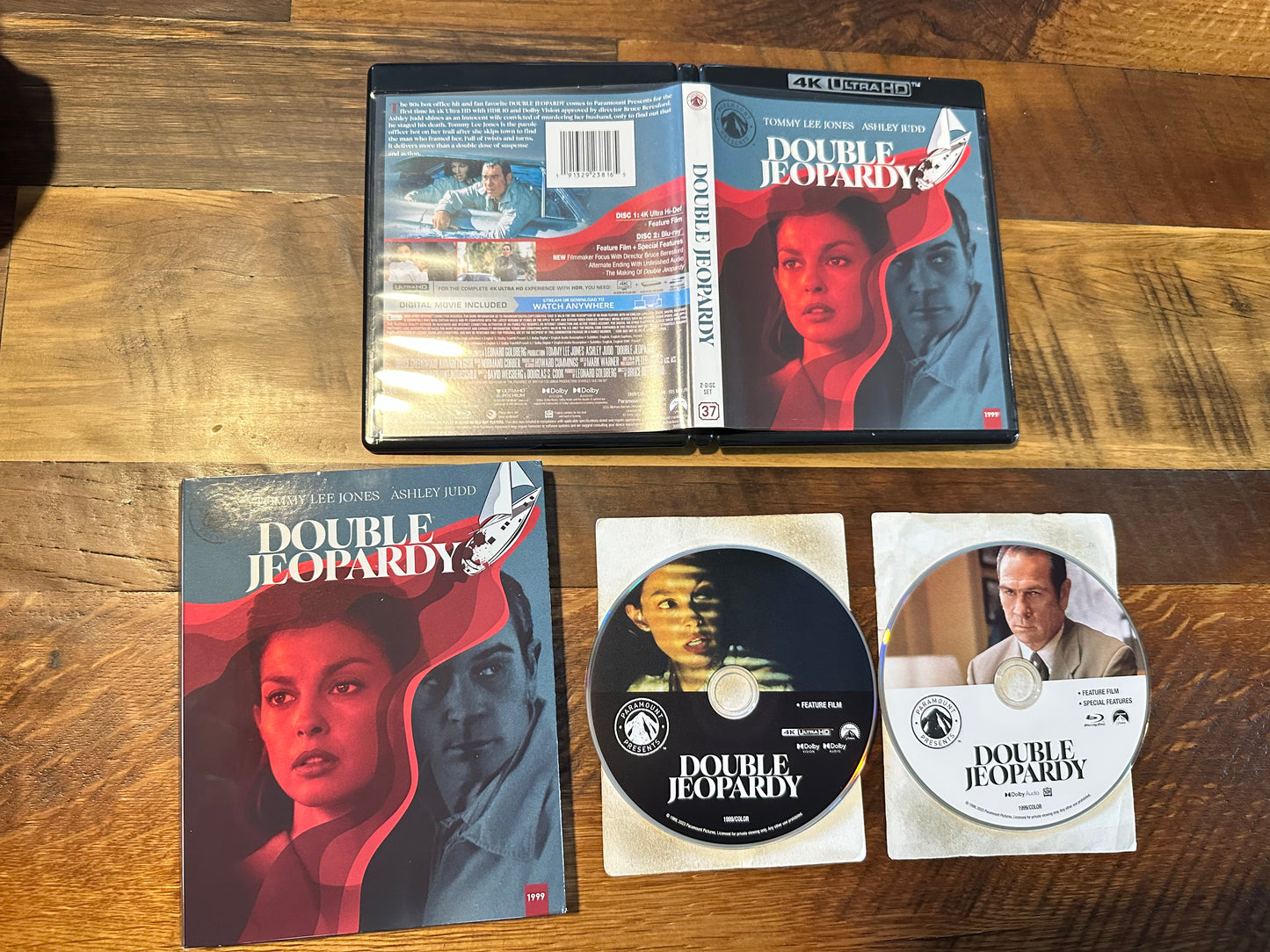 Double Jeopardy 4K Ultra HD/ Blu ray-Paramount Presents-Slipcover-90’s