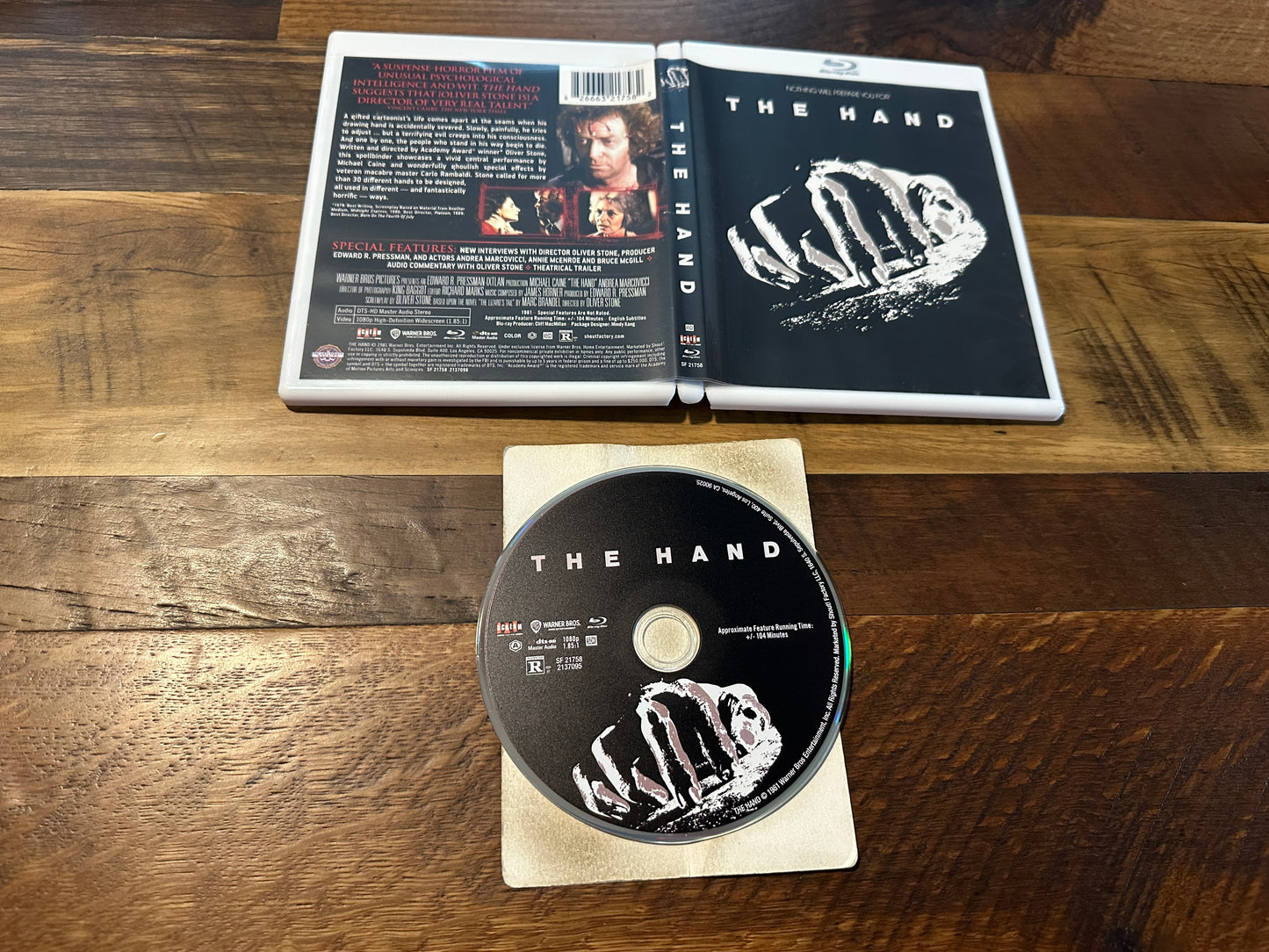 The Hand (Blu ray, Scream Factory, 80’s Classic, Widescreen)
