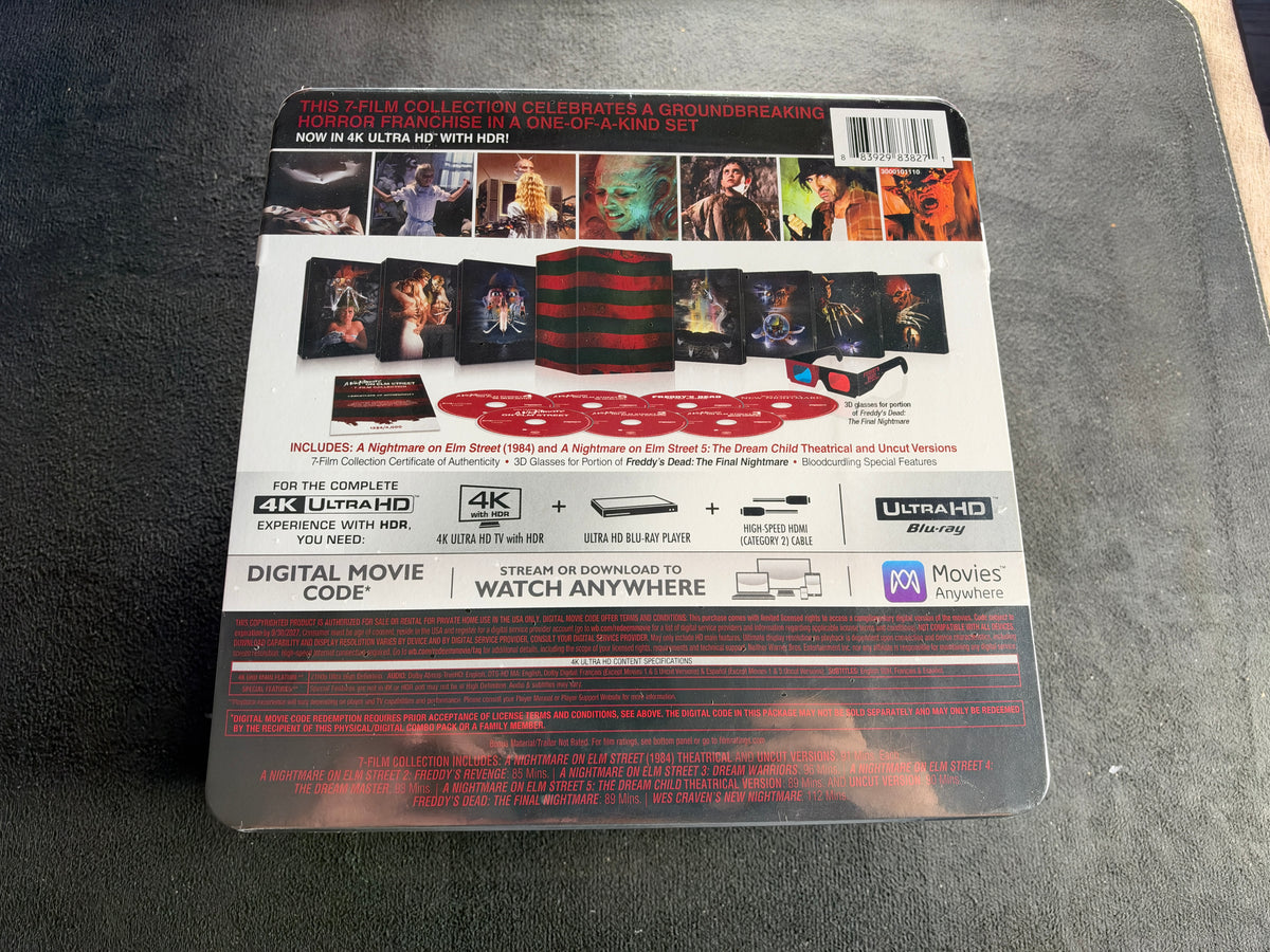 A Nightmare On Elm Street 7 Film Collection (4K HD, Steelbooks, 3D Glasses, OOP, NEW)