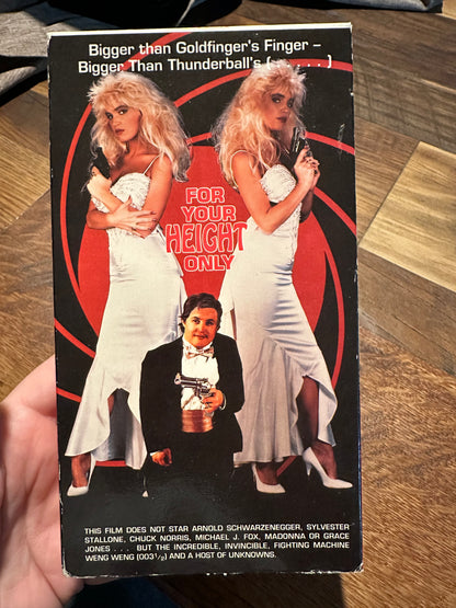 For Your Height Only VHS-90’s Classic-Slipcase-Rare 007 Comedy