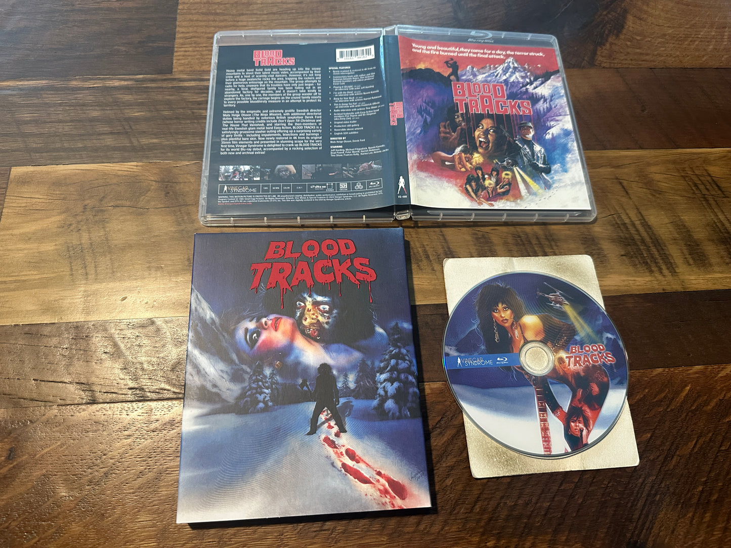 Blood Tracks (Blu ray, Vinegar Syndrome, Slipcover, 80’s Horror Classic)