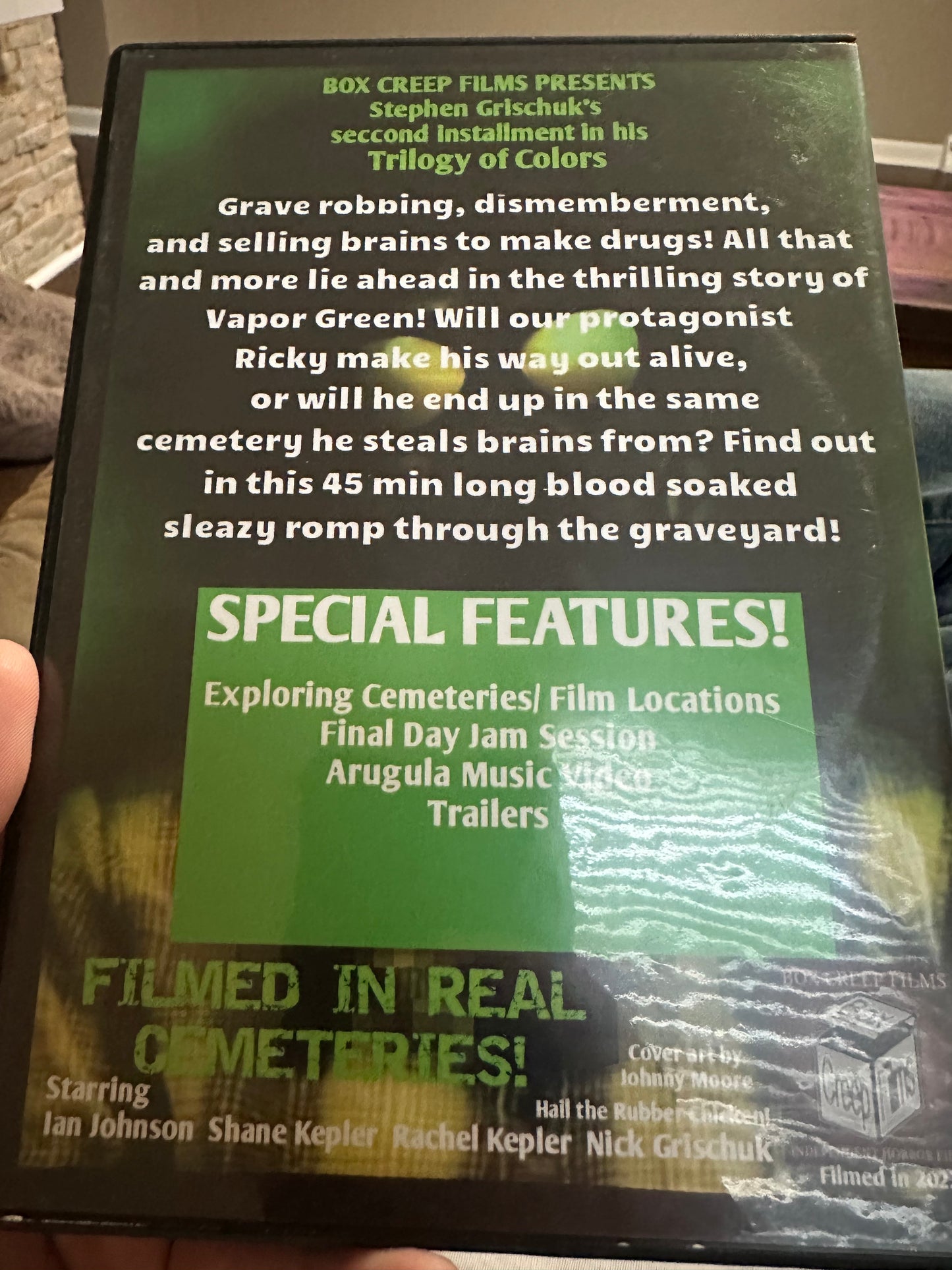 Vapor Green DVD-R Box Creep Films-Very Obscure Horror-Rare