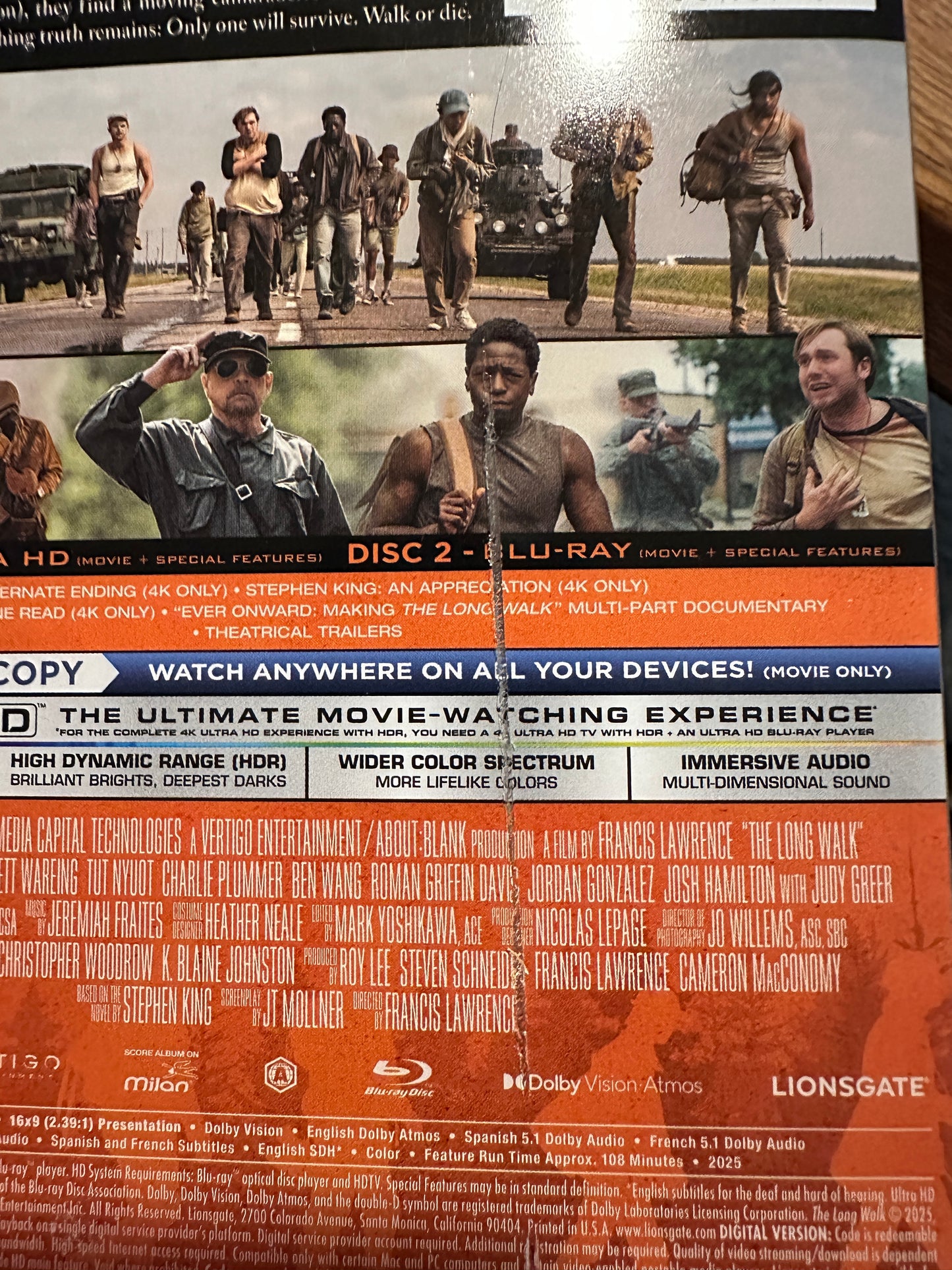 The Long Walk (4K Ultra HD/Blu ray, Steelbook, Slipcover, No Digital)