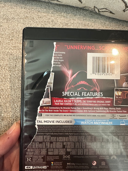 Smile (4K Ultra HD, Slipcover, RIPPED COVER ART, 2022 Horror, No Digital)