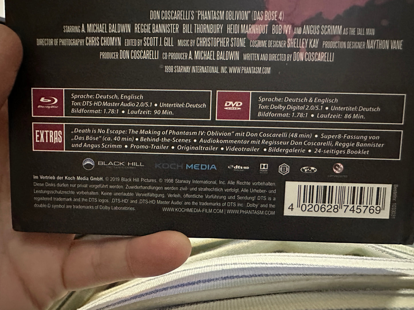 Phantasm IV Oblivion (Blu ray/DVD, 3 Disc, Mediabook, Koch Media, Reg B)