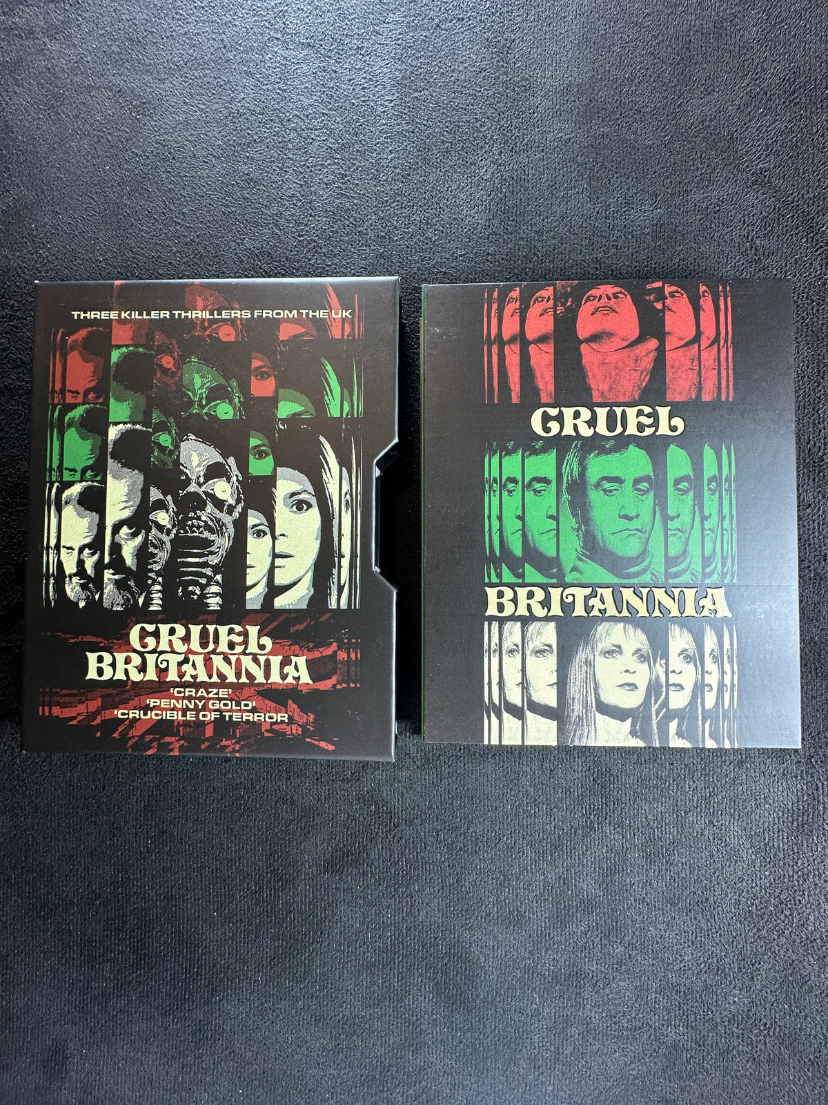 Cruel Britannia: Three Killer Thrillers From the UK (Blu-ray, Vinegar, Slip, NEW)