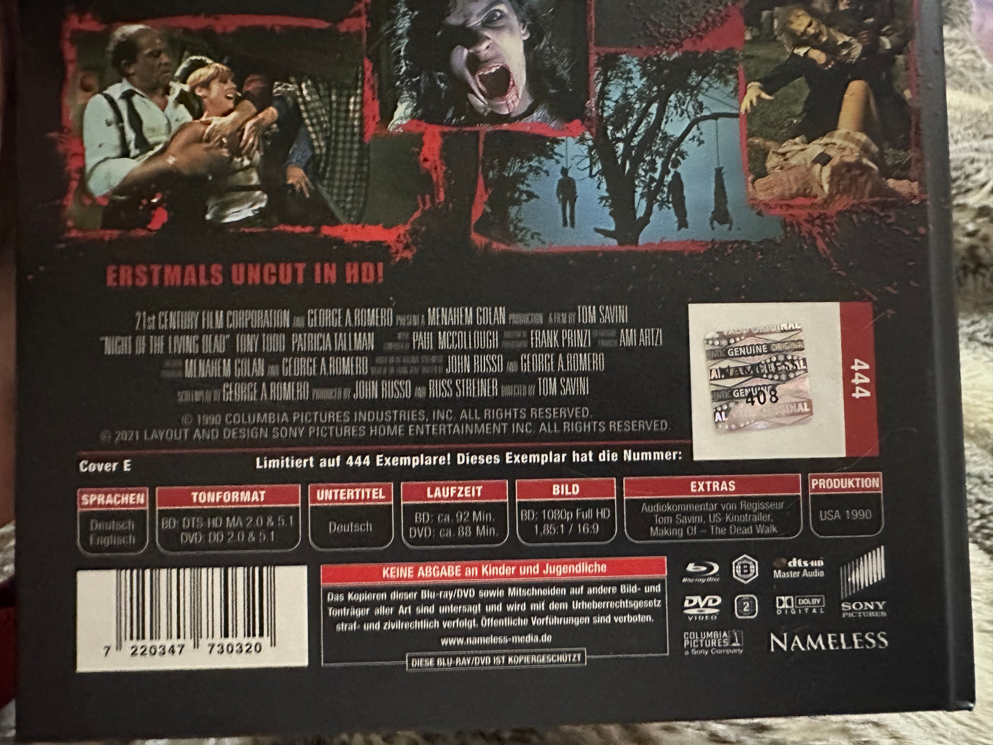 Night Of the Living Dead (Blu ray/DVD, Mediabook, Nameless, 444 Made, Reg B)