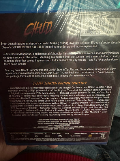 C.H.U.D. (Blu ray, Arrow Video, 2 Disc Limited Edition, 90’s Horror, NEW)