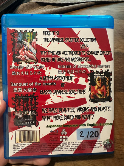 Japanese Splatter Collection Vol 4 BD-R Dead Format Films Slipcover-Only 20 Made