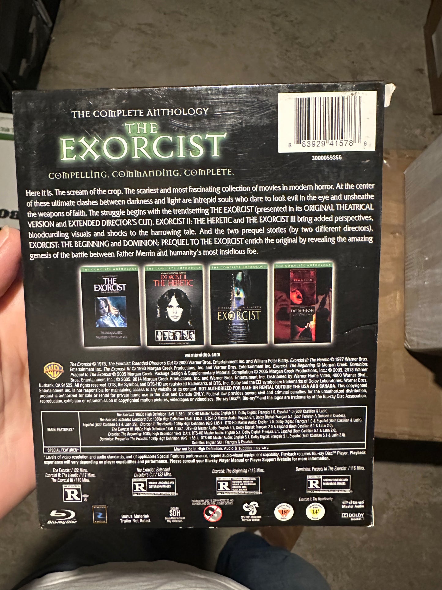 The Exorcist The Complete Anthology Blu ray-Slipcover-6 Disc