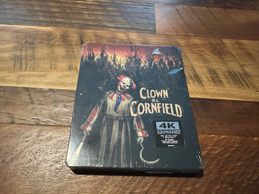 Clown In A Cornfield (4K Ultra HD/Blu ray, RLJE Films, Steelbook, DENTED, NEW)