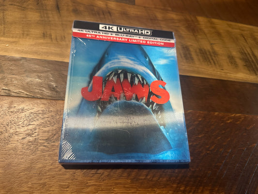 Jaws 4K Ultra HD/Blu ray-Lenticular Slipcover-Booklet-NEW/Sealed