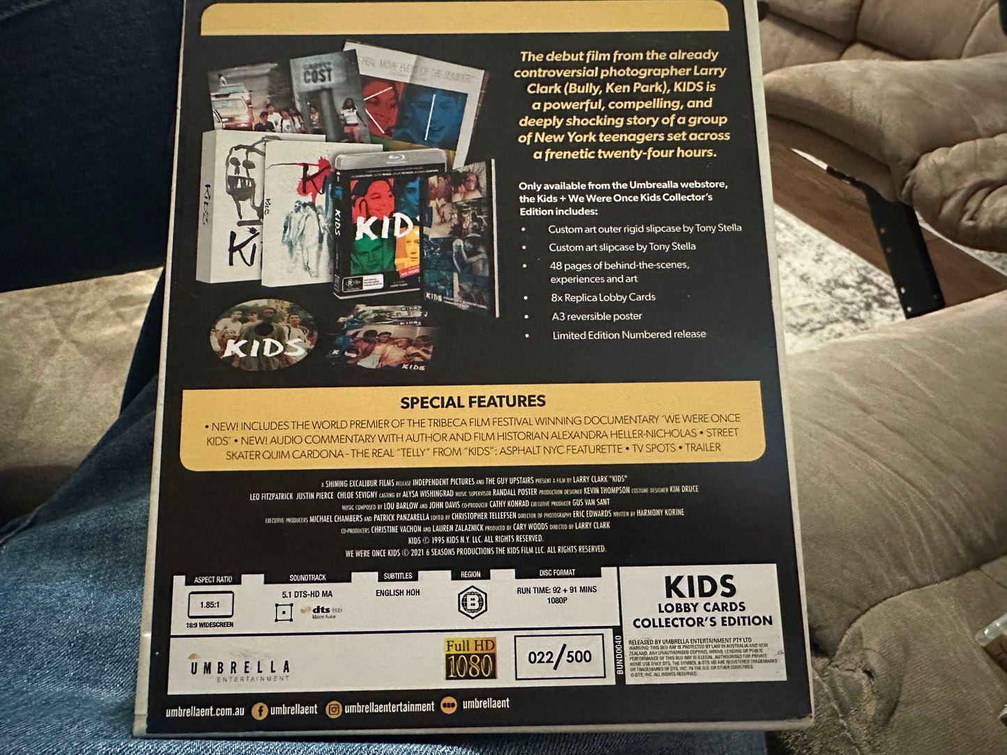 Kids (Blu ray, Umbrella Ent Region B, Rare Limited Edition, 500 Made, Larry Clark)