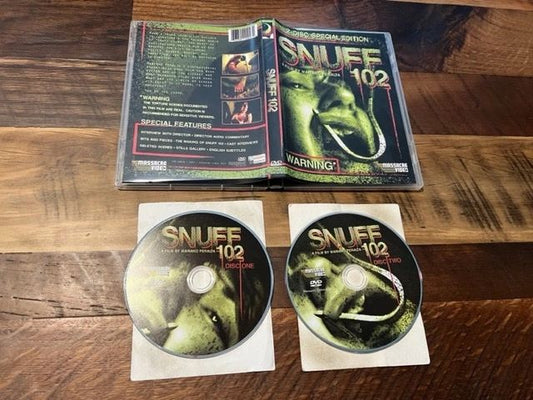 Snuff 102 DVD - Massacre Video - 2 Disc - Rare - OOP - Obscure Horror