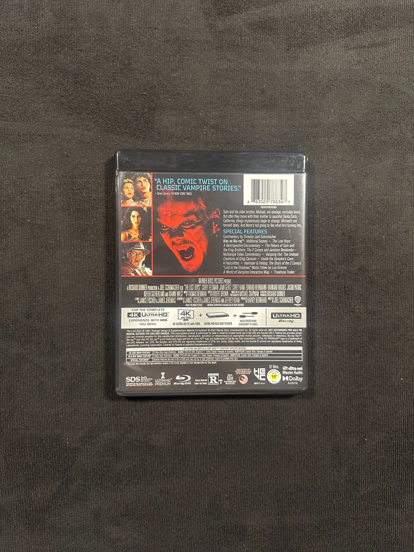The Lost Boys (4K UHD, Warner Bros, 80's Classic Horror, No Digital)