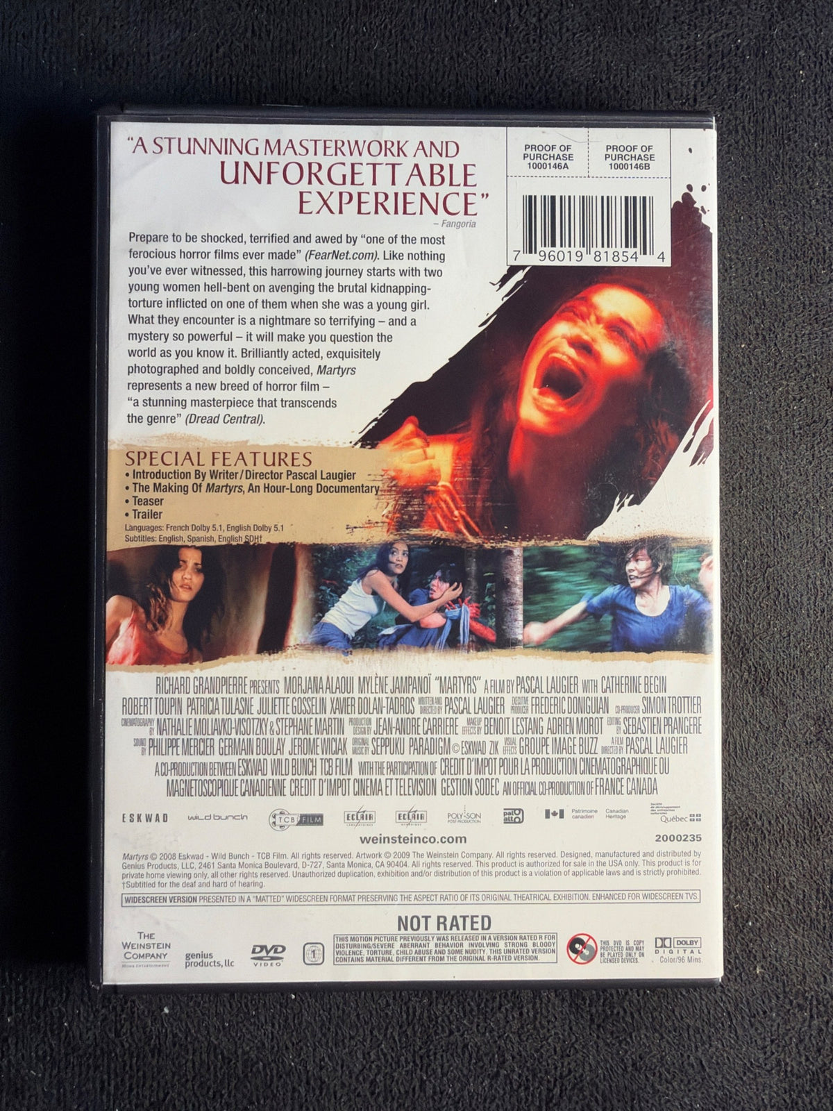 Martyrs 2008 (DVD, Genius Products, Classic Horror, Widescreen)