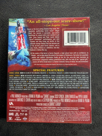 Carrie (Blu-ray, Scream Factory, Slipcover, 70's Horror Classic, NEW/Sealed)