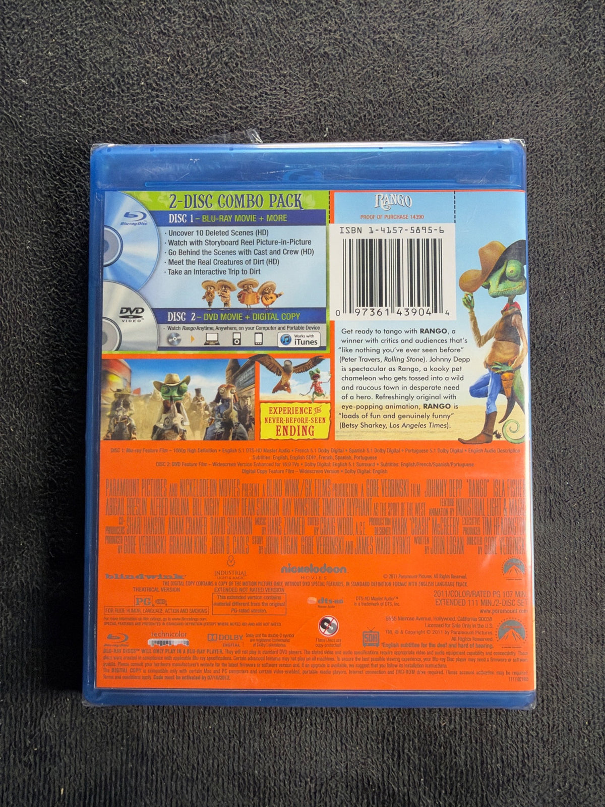 Rango (Blu-ray, Paramount Pictures, Widescreen, NEW/Sealed)