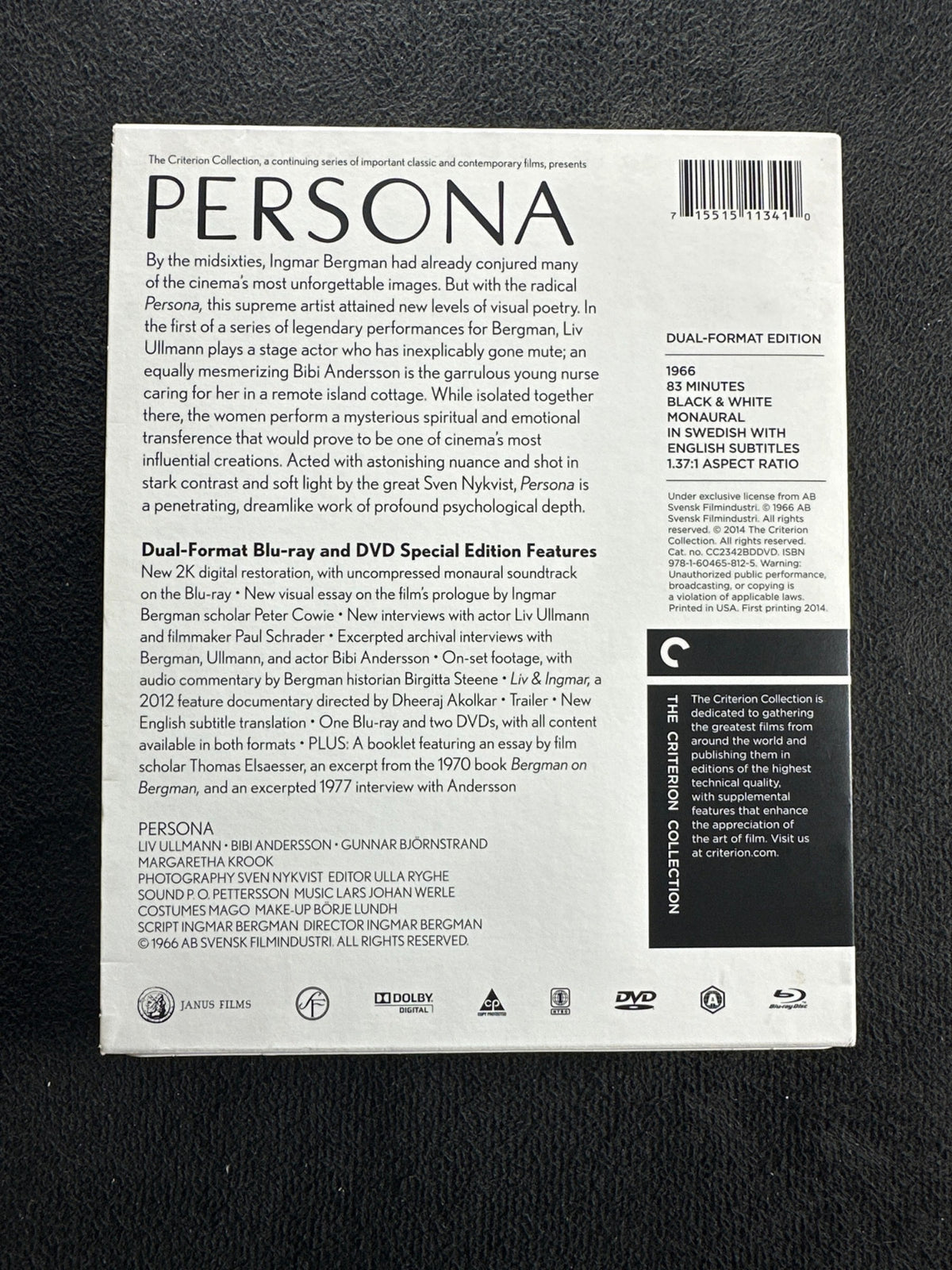 Persona (Blu-ray, Criterion Collection, 60's Classic, Special Edition)