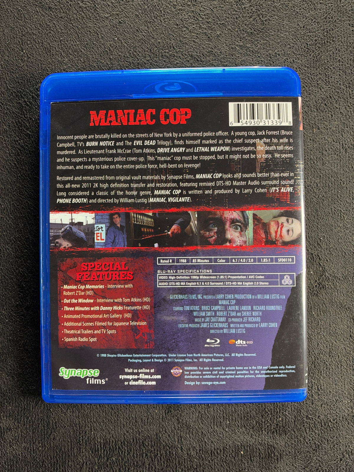 Maniac Cop (Blu-ray, Synapse Films, 80's Horror Classic, Widescreen)